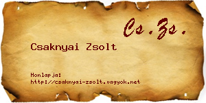Csaknyai Zsolt névjegykártya